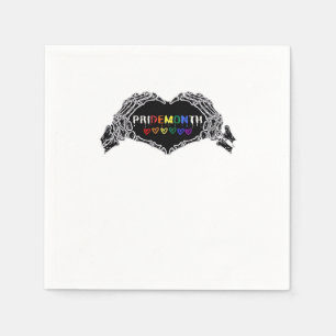 月スケルトンハートハンズLGBTQIA スタンダードカクテルナプキン