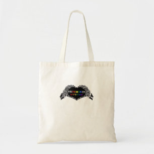 月スケルトンハートハンズLGBTQIA トートバッグ