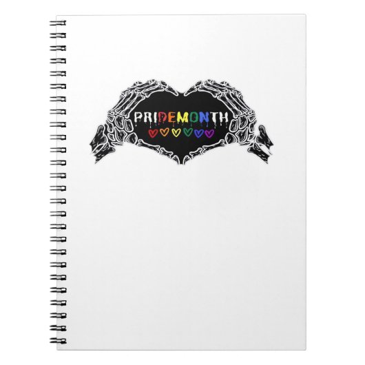 月スケルトンハートハンズLGBTQIA ノートブック (正面)