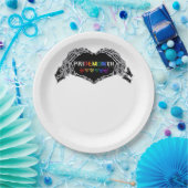 月スケルトンハートハンズLGBTQIA ペーパープレート (パーティー)