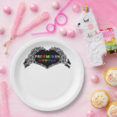 月スケルトンハートハンズLGBTQIA ペーパープレート (パーティー)