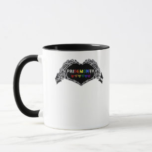 月スケルトンハートハンズLGBTQIA マグカップ