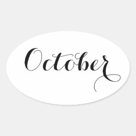 月スタンプ： 10月 楕円形シール