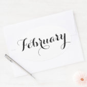 月スタンプ： 2月 楕円形シール (封筒)