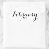 月スタンプ： 2月 楕円形シール (バッグ)