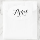 月スタンプ： 4月 楕円形シール (バッグ)