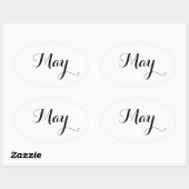 月スタンプ： 5月 楕円形シール (シート)