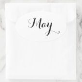 月スタンプ： 5月 楕円形シール (バッグ)