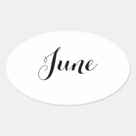 月スタンプ： 6月 楕円形シール