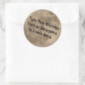 月ステッパーソナライズされたク満月ステッカー月 ラウンドシール (バッグ)