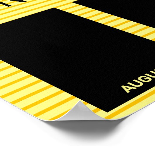 月ストライプ認識の写真社員 ポスター (角)