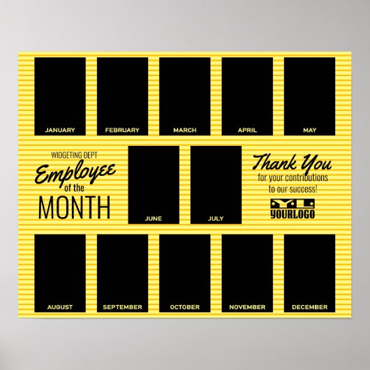 月ストライプ認識の写真社員 ポスター (正面)