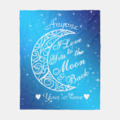 月パーソナライズされたと後ろのフリースブランケット フリースブランケット (正面)