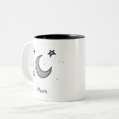 月パーソナライズされたと星の引用文マグ ツートーンマグカップ (正面左)
