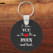月パーソナライズされたと背中が好き キーホルダー (正面)