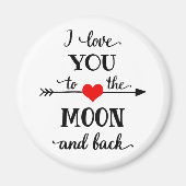 月パーソナライズされたと背中が好き マグネット (正面)