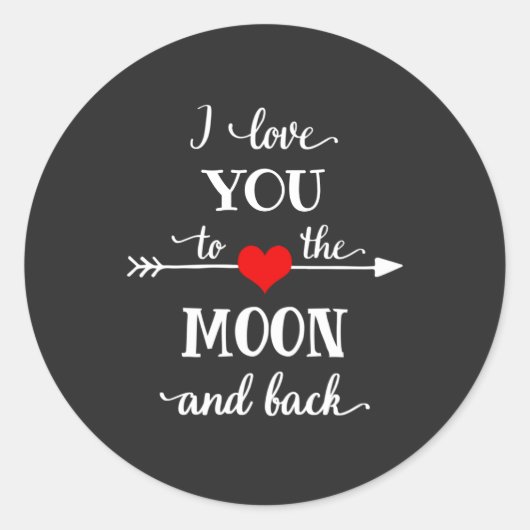 月パーソナライズされたと背中が好き ラウンドシール (正面)