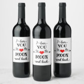 月パーソナライズされたと背中が好き ワインラベル (ボトル)