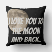 月パーソナライズされたに愛してる クッション (裏面)