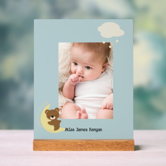 月パーソナライズされたのサインの上の写真 アクリルサイン (ニュートラル)