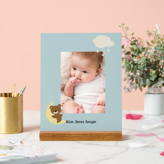 月パーソナライズされたのサインの上の写真 アクリルサイン (ウェディング)