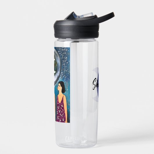 月パーソナライズされたの女子賛美アートワーク ウォーターボトル (左面)