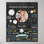 月パーソナライズされた星誕生日ポスター ポスター (正面)