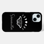 月パーソナライズされた相モスブラックとホワイト Case-Mate iPhoneケース (裏面 (横))