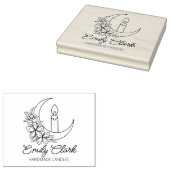 月パーソナライズされた花手作りキャンドル、大 ラバースタンプ (押印)