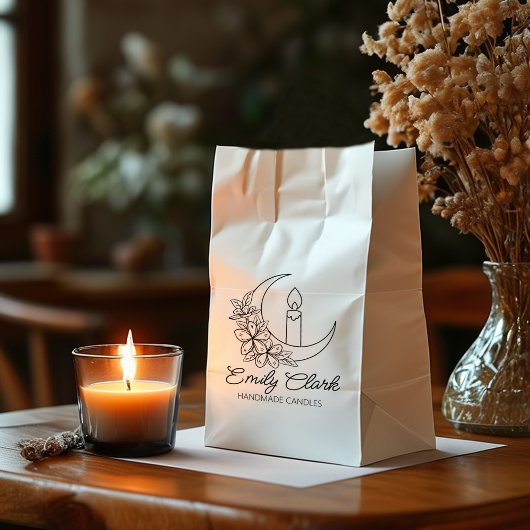 月パーソナライズされた花手作りキャンドル、大 ラバースタンプ