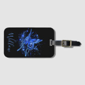 月パーソナライズされた蛾 ラゲッジタグ (正面横)