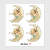 月ビクトリアンに休む素敵な天使を切り取った シール (シート)