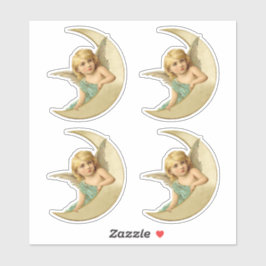 月ビクトリアンに休む素敵な天使を切り取った シール