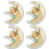 月ビクトリアンに休む素敵な天使を切り取った シール (正面)