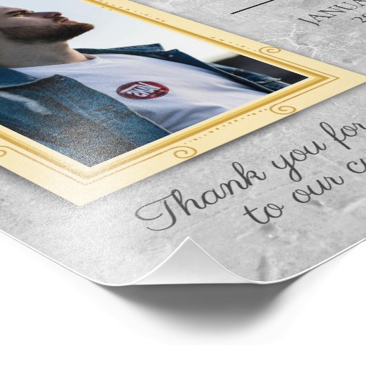 月フェイクの写真ディスプレイの石の従業員 フォトプリント            (角)