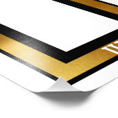 月フェイクの金ゴールド表示の従業員 フォトプリント (角)