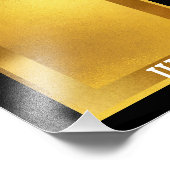 月フェイクの金ゴールド表示の従業員 フォトプリント            (角)