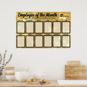 月フェイク写真の金ゴールド輝く従業員 ポスター (キッチン)