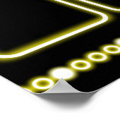 月フェイク表示のネオン写真社員 ポスター (角)