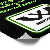 月フェイク表示のネオン写真社員 ポスター (角)