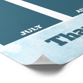 月フェイク表示の大理石の写真従業員 ポスター (角)