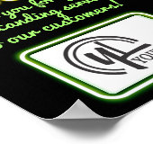 月フェイク表示ポストのネオン写真従業員 ポスター (角)