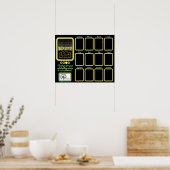 月フェイク表示ポストのネオン写真従業員 ポスター (キッチン)