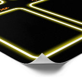 月フェイク表示ポストのネオン写真従業員 ポスター (角)