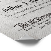 月フェイク証明書のburlapスター従業員 ポスター (角)