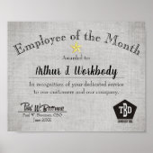 月フェイク証明書のburlapスター従業員 ポスター (正面)