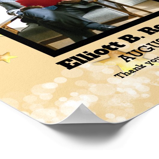 月フェイク賞の金ゴールド写真社員 ポスター (角)