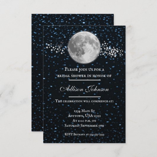 月ブライダルシャワー招待状 招待状 (正面/裏面)