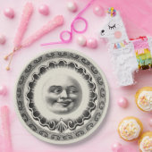 月ベージュ色のヴィンテージの微笑の人 ペーパープレート (パーティー)