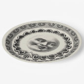 月ベージュ色のヴィンテージの微笑の人 ペーパープレート (アングル)